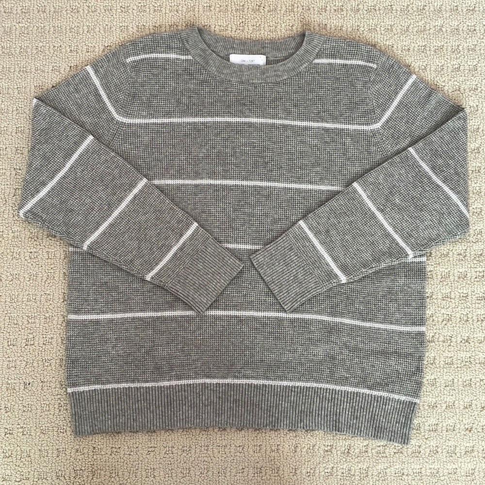 Oak + Fort Striped Waffle Knit Sweater